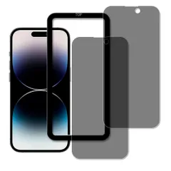 【数量限定】枚+ 保護フィルム【2 撥水撥油 ガイド枠付き】 硬度9H 強化ガラス製 ガラスフィルム 覗き見防止 用の Pro 14 iPhone 対応 のぞき見防止 左右の視野