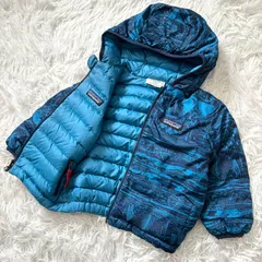パタゴニア　ダウンジャケット　アウター　ネイビー系　リバーシブル 12-18M