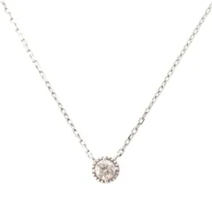 アガット 1P ダイヤモンド 0.07ct ネックレス ジュエリー K18 ホワイトゴールド 1.15g【中古】