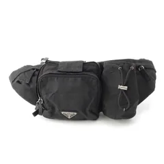 プラダ ナイロン 三角ロゴ ウエストバッグ VA0056 ブラック【中古】