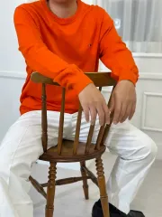 105 トミーヒルフィガー オレンジ ラウンド ニット