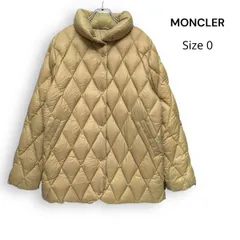 M25140/ MONCLER モンクレール ダイヤ キルティング ダウンジャケット 茶タグ レディース ベージュ サイズ0