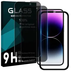 【顔ロック解除対応 2枚 覗き見防止】 ガイド枠付き Wekrsu 国産旭硝子素材 強化ガラス 対応 iPhone 14 Pro Max ガラスフィルム アイフォン14 Pro Max カバー プライバシーフィルム WEKIP14PMFK2