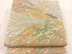 平和屋着物◎六通柄袋帯　流水枝葉文　金銀糸　BAAV9194mz