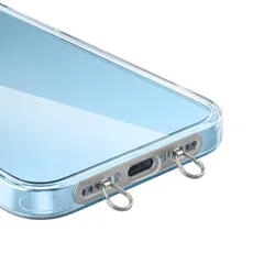 ストラップホルダー 2口ダブルリング 極薄0.4mm ステンレス製 充電干渉なし 回転防止 落下・紛失防止 iPhone 16/15/14/13/12 対応 スマホアクセサリー (ナチュラルシルバー) [ナチュラルシルバー]