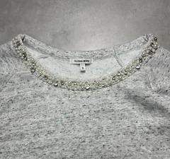 GLOBAL WORK グローバルワーク パールビジュー付き スウェット トップス S グレー