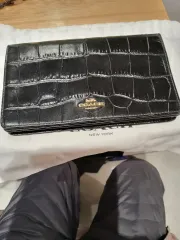 COACH ブラック クロコダイル L字ファスナー長財布