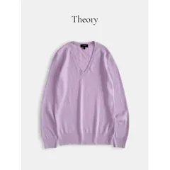 Theory セオリー カシミヤ100％ Vネックニット S ラベンダー