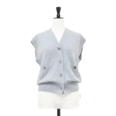 Spick&Span スピックアンドスパン ベスト グレー サイズ:38(M) | 24秋冬 カシミヤ コンパクト Vネック ベスト / ジレ | ニット ショート丈 | トップス セーター レイヤード【レディース】【中古】