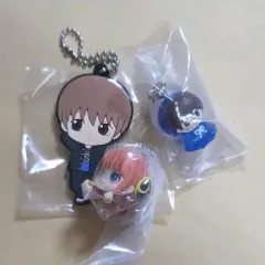 銀魂 3年Z組銀八先生 センセ 先生 沖田 神楽 志村 新八 めじるし ガチャ ラバー マスコット