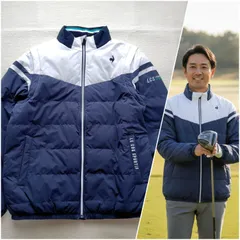 【冬の二刀流】 le coq sportif GOLF 中綿ジャケット メンズ　大きい LL ネイビー 2WAY 袖着脱可 ベスト ブルゾン 蓄熱保温 ゴルフ アウター ルコック