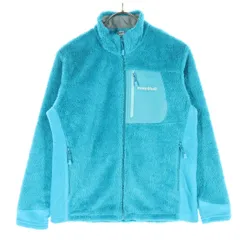 美品 mont-bell モンベル ワンポイントロゴ 長袖 フリースジャケット 150 ブルー系 キッズ 古着