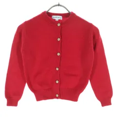 美品 Burberrys バーバリーズ 長袖 ニットカーディガン 110 レッド 三陽商会 キッズ 古着