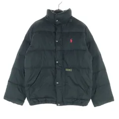POLO RALPH LAUREN ポロラルフローレン ワンポイントロゴ 長袖 ダウンジャケット M ブラック キッズ 古着