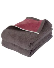 フェイスタオル 今治 認定 2枚セット 厚手 吸水 日本製 34×80cm 綿100% リバーシブル グレー×ダスティピンク