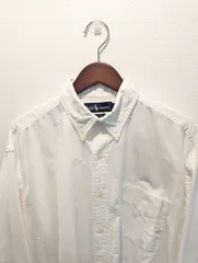 90's　Ralph Lauren　ラルフローレン　シャツ　BIG SHIRT　白　オックスフォード　ボタンダウン　裾ポニー　Mサイズ