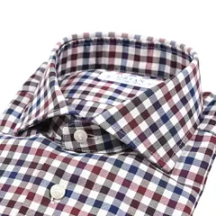 ORIAN オリアン / Vintage Classic コットン100% ホリゾンタルカラードレスシャツ / レッド×ネイビー 431724