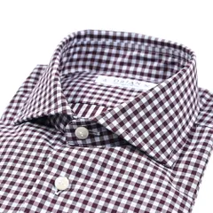 ORIAN オリアン / Vintage Classic コットン100% ホリゾンタルカラードレスシャツ / ワインレッド 432323