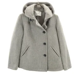 URBAN RESEARCH DOORS アーバンリサーチドアーズ フーデッド ピーコート 38 グレー Pコート レディース 古着