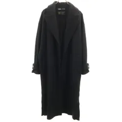 ZARA ザラ ウールブレンド ロングコート L ブラック レディース 古着