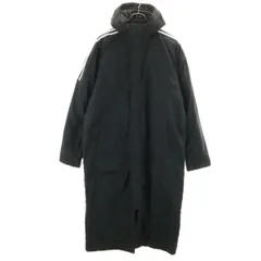 adidas アディダス ベンチコート XO ブラック 中綿 メンズ 古着