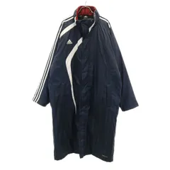 adidas アディダス ベンチコート XO ネイビー 中綿 メンズ 古着
