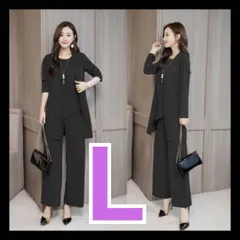 レディース3点セット L フォーマル パンツスーツ セットアップ