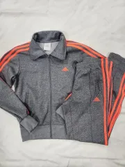 アディダス レディース ジャージ セット グレー オレンジ LINE