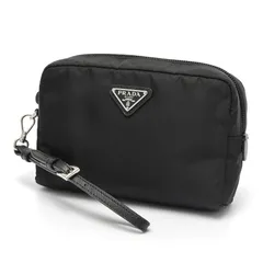 プラダ / PRADA　Re-Nylon ポーチ / コスメポーチ / トラベルポーチ　1NS021　ナイロン/サフィアーノレザー　ブラック 【中古】 商品番号 S-159611