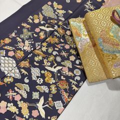 訪問着　松坂屋　正絹　フルセット　刺繍　金彩 訪問着 松坂屋 正絹 フルセット 刺繍 金彩 - メルカリ