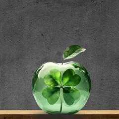インテリア グリーンアップル クローバー 青リンゴ サンキャッチャー 緑 オブジェ おしゃれ