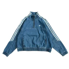 adidas Originals / アディダスオリジナルス ハーフジップ クロップド デニムトラックジャケット ブルー XS(日本M相当)