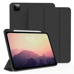柔らかいシリコン 軽量 TPU材質 カバー 11インチ ペン収納 Pro iPad iPad 保護カバー iPad 第2世代Pencil充電対応 Pro 3段階折り畳み可 2022/2021/2020 スタンド 第4/3/2世代 マグネット付き ケース 自動ス