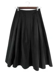 フレイアイディー FRAY I.D スカート ミモレ丈 ボリューム タック フレア 無地 綿 コットン 裏地付き ブラック FWFS175543 size0