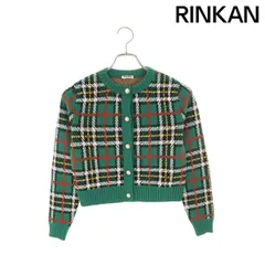 ミュウミュウ サイズ:36 MMF292 ビジューボタンタータンチェックカーディガン 中古 SB01 ミュウミュウ MMF292 ビジューボタンタータンチェックカーディガン