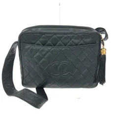 CHANEL シャネル ショルダーバッグ  フリンジ/マトラッセ/ココマーク/ラムスキン/ブラック      / 240001177745