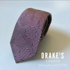 DREAKS / ストライプ×ドット　ジャカード　シルク　ネクタイ　フェアファックス製