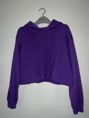 紫 クロップド フーディー (起毛X)