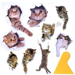 Pazi ウォールステッカー 猫 剥がせる 壁 ステッカー ねこ シール かわいい 3D 簡単 DIY 可愛い 貼ってはがせる 動物 壁紙 トイレ 部屋 キッチン インテリア