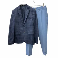 ネクスト NEXT 美品 セットアップ スーツ フォーマル テーラードジャケット スラックス テーパードパンツ チェック 2B 男の子 11Y 12Y 146cm 152cm 青 ブルー 紺 0731