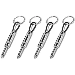 キーハンガー キーチェーン 4個入り ギター キーホルダー アンプ型キーハンガー交換部品 プラグ型キーチェーン ポータブル合金キー リング アクセサリー 壁掛け おしゃれ 玄関収納用 [品]