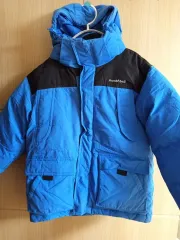 モンベル ブルー ダウン アウター フード 取り外し可能