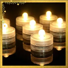 AITOO LED潜水キャンドルライト 防水 電池付き ろうそく 癒しの灯り 花瓶ライト 水中照明 蝋燭 無煙 電飾 おしゃれ パーディー クリスマス 結婚式 誕生日 屋外 室内飾り インテリアランプ 12個セット 0