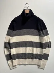 MONCLER モンクレール ストライプ ウール タートルネック ニット