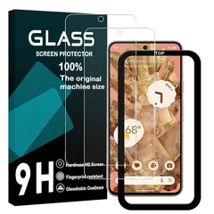 対応 Google Pixel 8A 5G フィルム 指紋ロック解除対応 ガイド枠付き 【2枚セット-AGC旭硝子素材】 対応 Pixel 8a ガラスフイルム ピクセル8a 液晶保護フィルム レンズ保護フィルム ケース 【 硬度9H 耐衝撃 飛散防止 超薄 