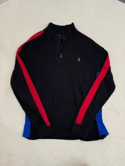 ポロラルフローレン ブラック ハーフジップアップ ロングスリーブ L