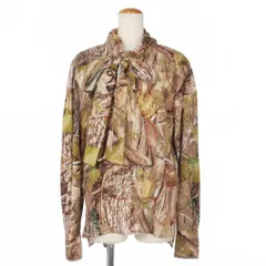 【中古】フミエタナカ FUMIE TANAKA カモフラ柄 リボンブラウス シャツ 迷彩 長袖 2 カーキ F2 レディース フミエタナカ FUMIE TANAKA カモフラ柄 リボンブラウス シャツ 迷彩