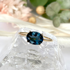 天然石 ロンドンブルートパーズ オーバル ファセットカット リング ゴールド シルバー silver925 指輪 11月誕生石