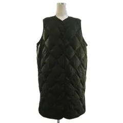 ユニクロ UNIQLO ウルトラライトダウン ロング ベスト キルティング カーキ L