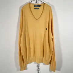 90s Vintage ヴィンテージ ポロラルフローレン Ralph Lauren POLO by Ralph Lauren カシミア混 Vネック コットンニットセーター 85%COTTON 15%CASHMERE メンズXXL